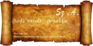 Szánthó Ariella névjegykártya
